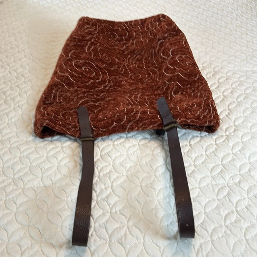 Jim Thompson Quilted Textured Velour Hobo Bag W/ Leather Straps Raw Silk Lining
